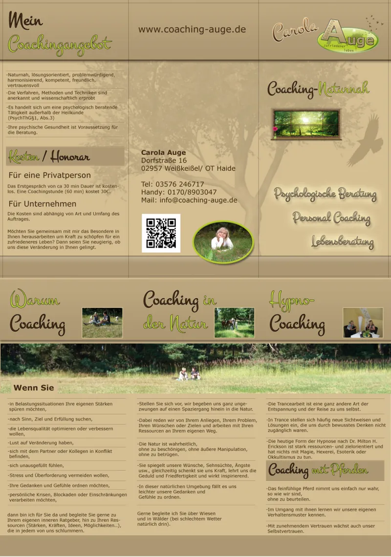 Flyer Coaching Carola Auge – Flyer · Beratung