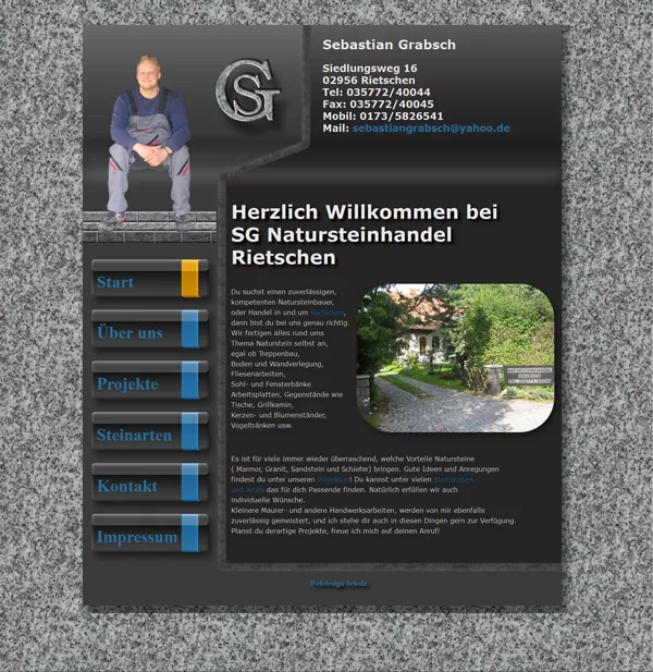 SG Bau und Natursteinhandel – Webseite · Bau & Naturstein