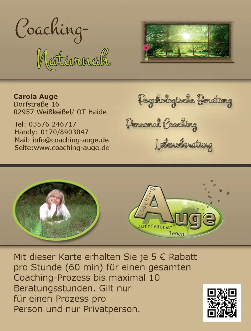 Visitenkarte Coaching Auge – Visitenkarte · Beratung
