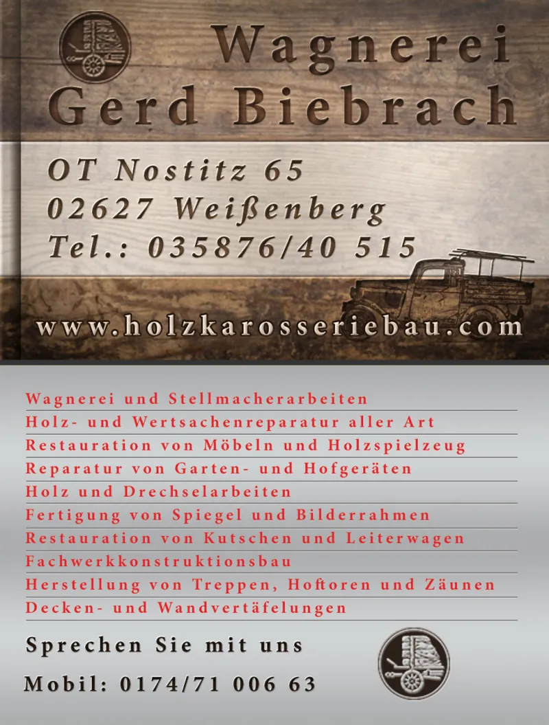 Visitenkarte Wagnerei Biebrach – Visitenkarte · Handwerk